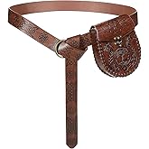 2 Pcs Medieval Viking Belt Leather PU Viking Belt Pouch for Retro Medieval Bag Side Pack Renaissance Accessories