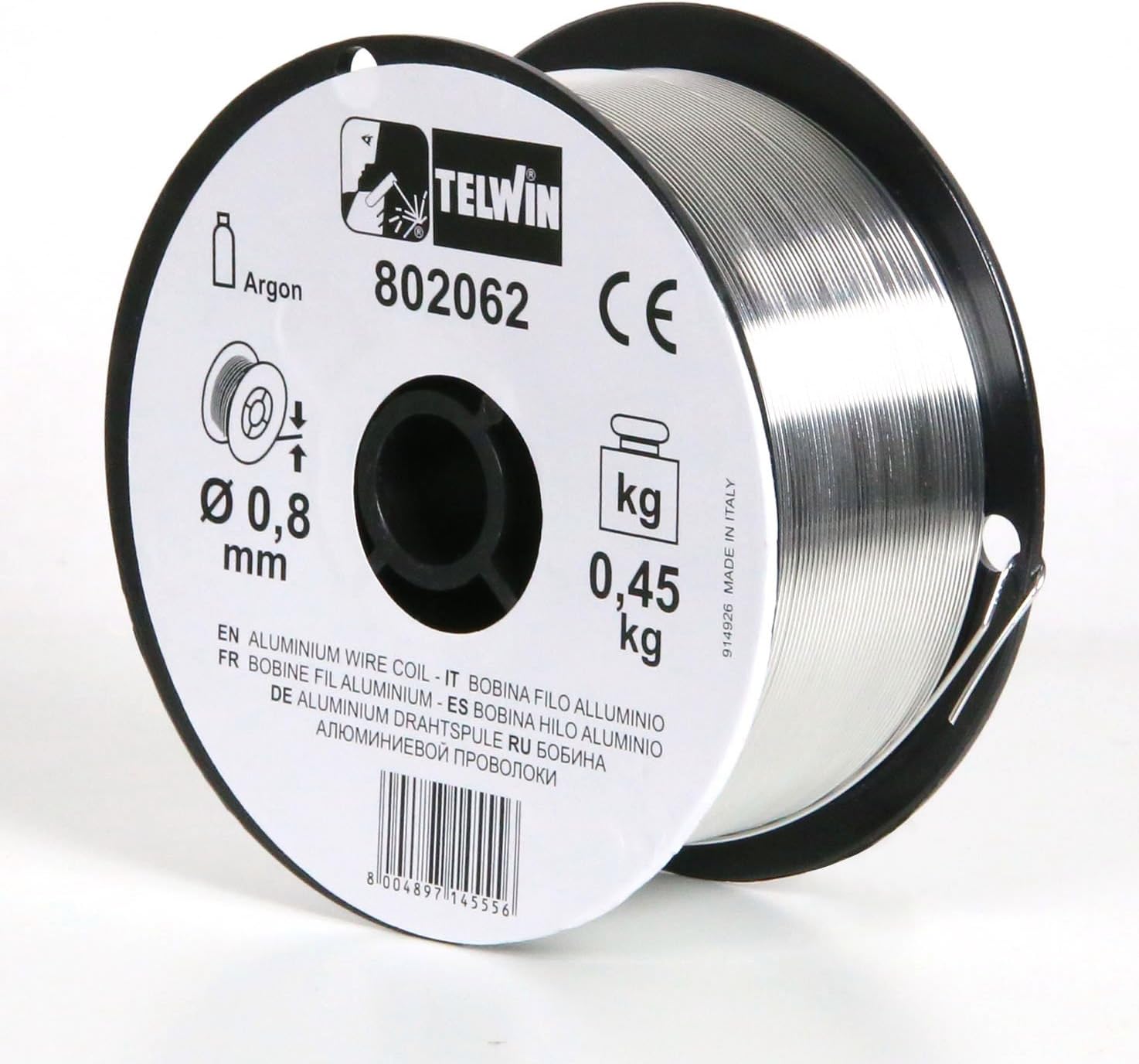Telwin 802062 - Bobina de hilo aluminio Ø 0,8 (0,45 kg), Gr