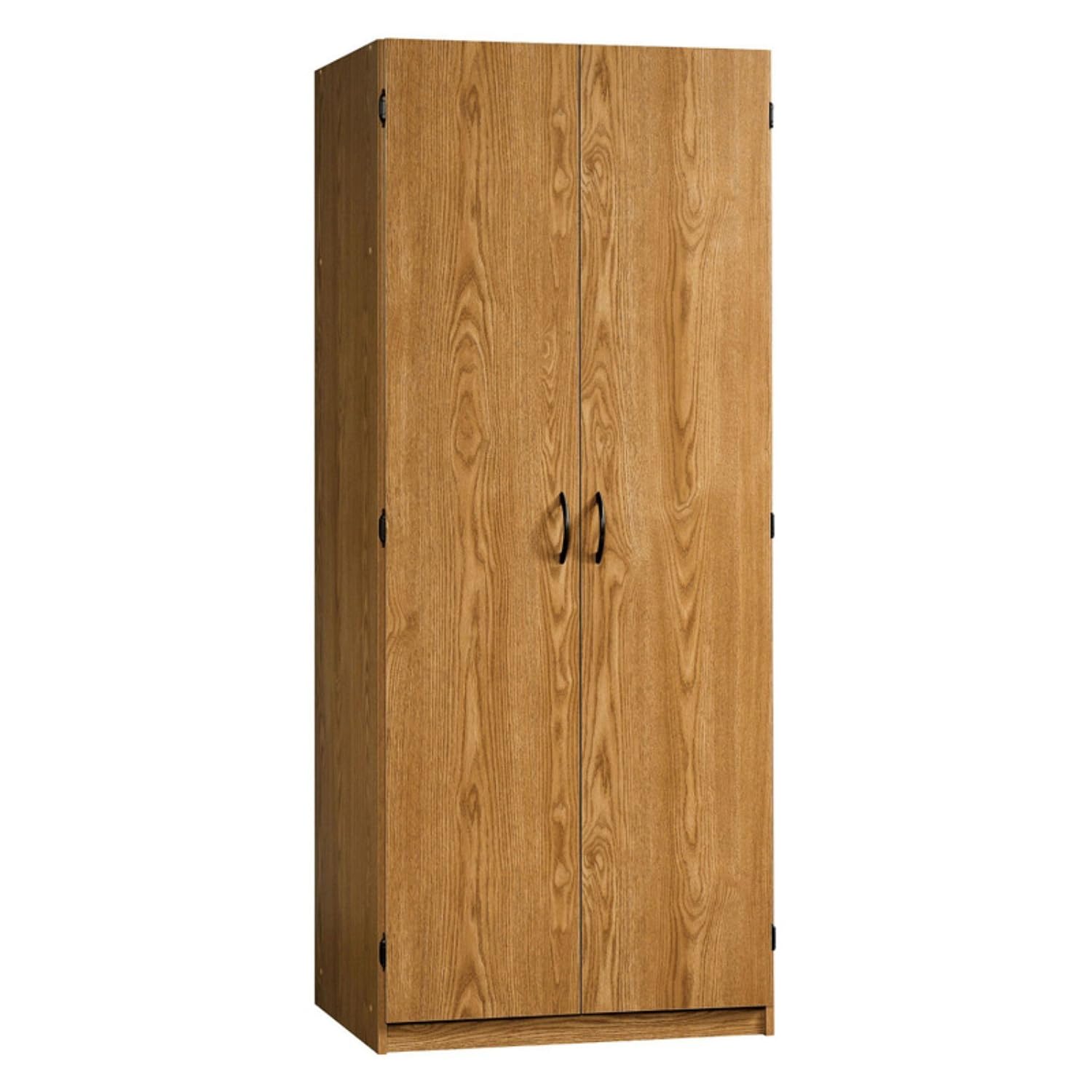 Sauder Beginnings Wardrobe Storage Cabinet In Oregon Oak Finish