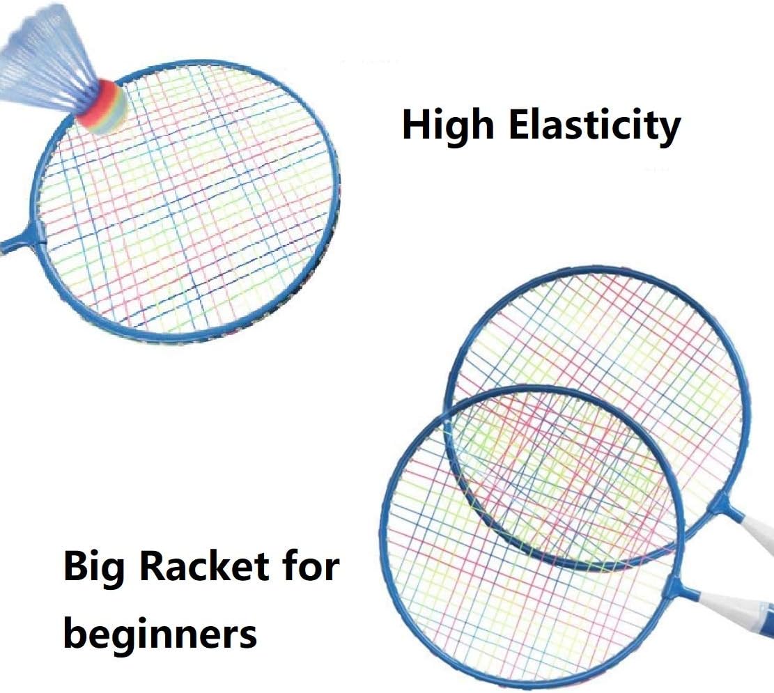 ZZICEN Kids Badminton Set - Toddler Toy Badminton Set for Kids - Includes 2 Kids Badminton Rackets（Blue） : Sports & Outdoors