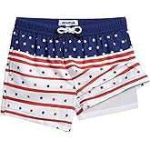 maamgic Boys Swim Trunks with Compression Liner 4-Way Stretch Quick Dry Bathing Suit Toddler Beach Shorts