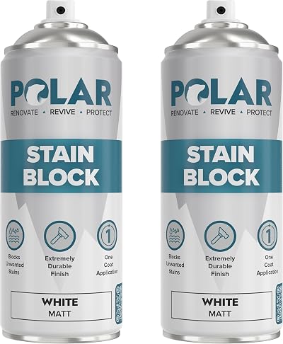 Polar Stain Block Spray 2 x 400ml White Primer Block Stains Interiors