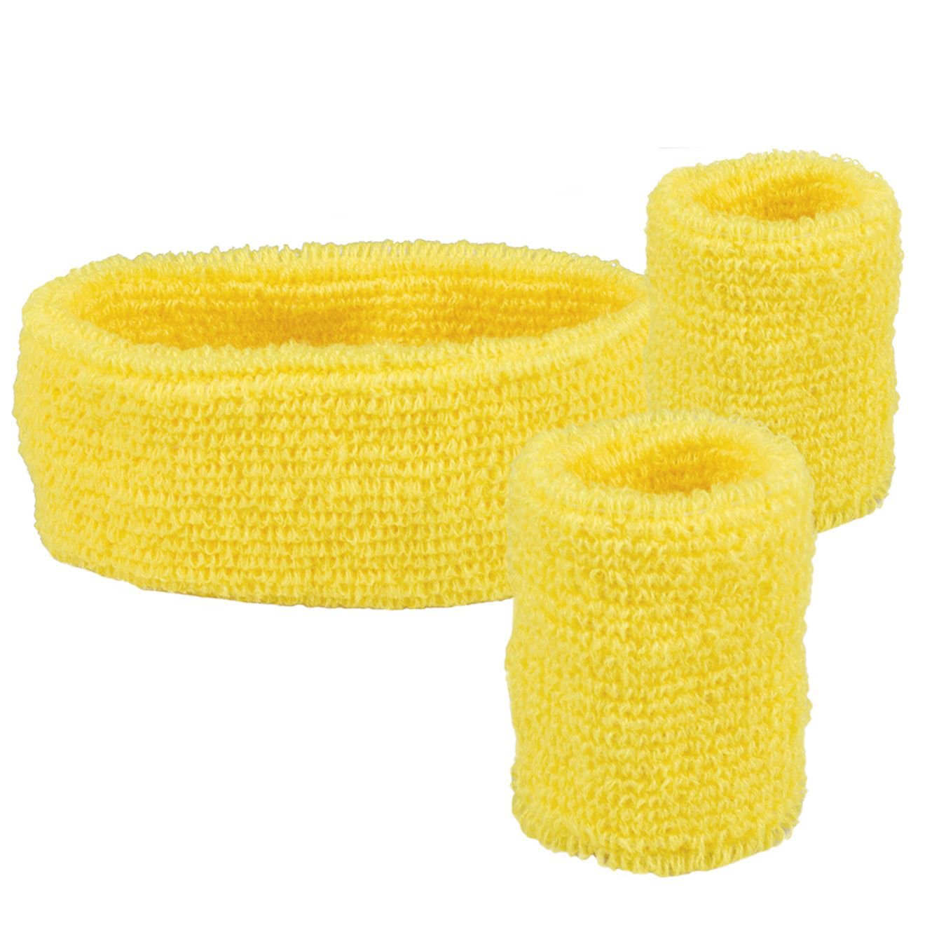 Boland 01893 Adult Sweatband and Cuffs Yellow One Size — image 1