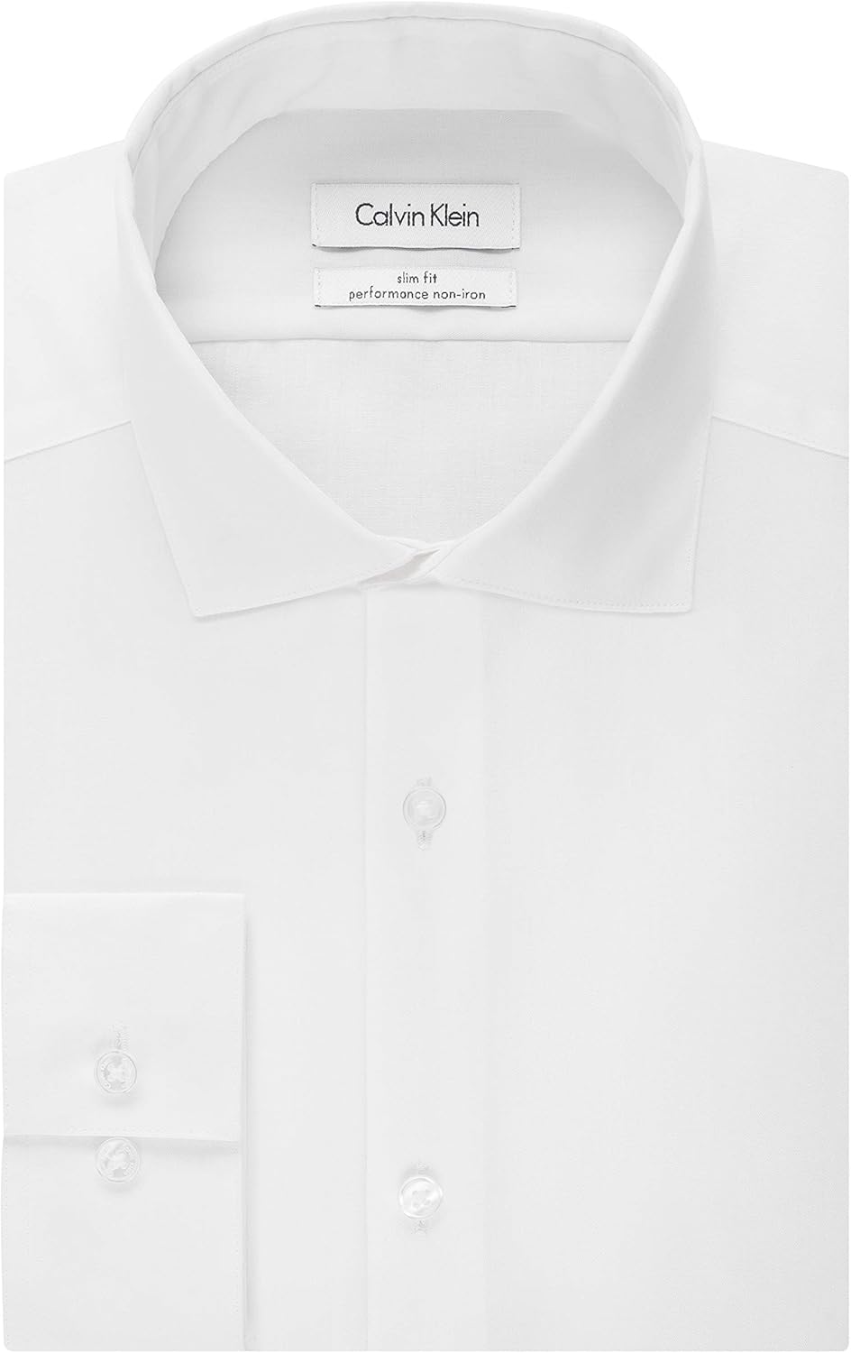 Calvin Klein Men's Dress Shirt Slim Fit Non Iron Herringbone Spread Collar at  Men’s Clothing store