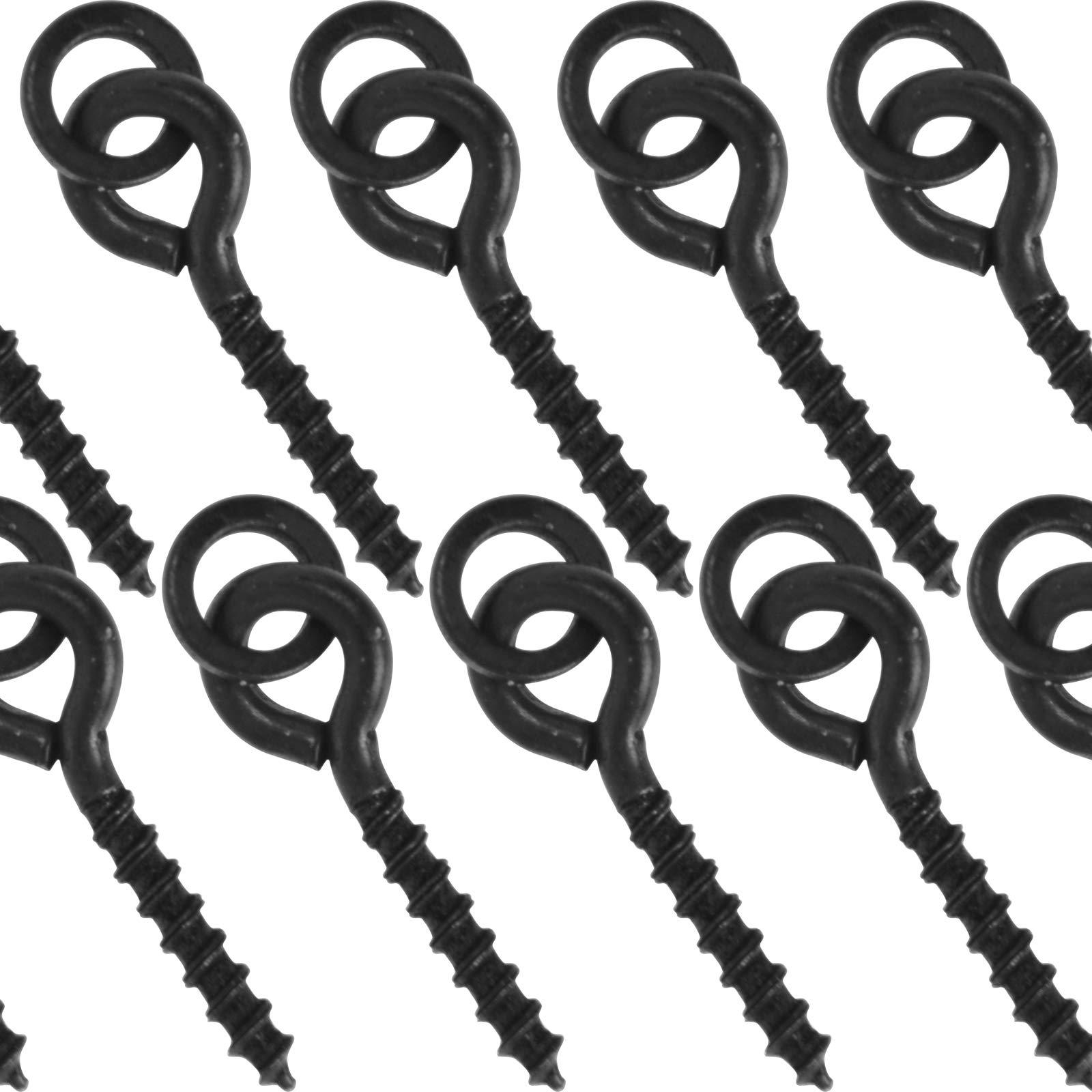 SF Bait Screw With Round Link Loop Swivels for Carp Fishing Terminal Rig Tackle 50Pcs