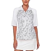 Cucuchy Womens Golf Shirt Half Sleeve Quarter Zip Polo Tennis Shirts Workout Tops