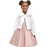 Lilax Girls Faux Fur Bolero Shrug Button Closure Cozy Dress Coat