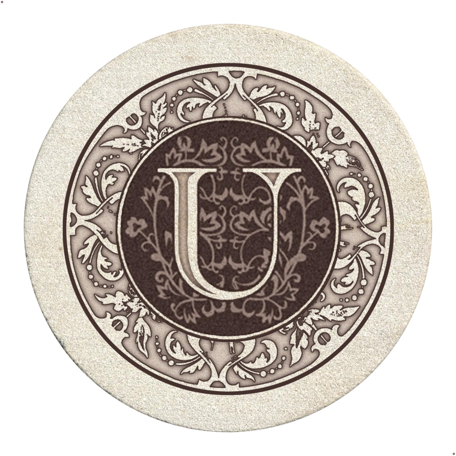 Thirstystone Drink Coaster Set, Monogrammed Letter U