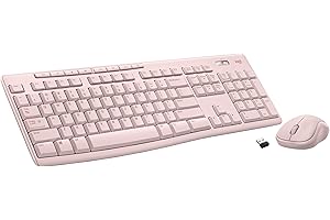 Logitech MK270 Wireless Keyboard and Mouse Combo for Windows, 2.4 GHz Wireless, Compact Mouse, 8 Multimedia and Shortcut Keys, 2-Year Battery Life, for PC, Laptop - Rose
