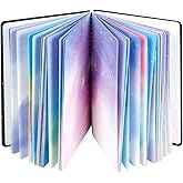 SIIXU Spiral Colorful Blank Writing Journal for Women, Men, Unique Starry Sky Notebook for Daily Notes, Gratitude, Dreams or Planning, 6.8"x9.8", 128 Pages, Large, Hardcover, Unlined, Galaxy