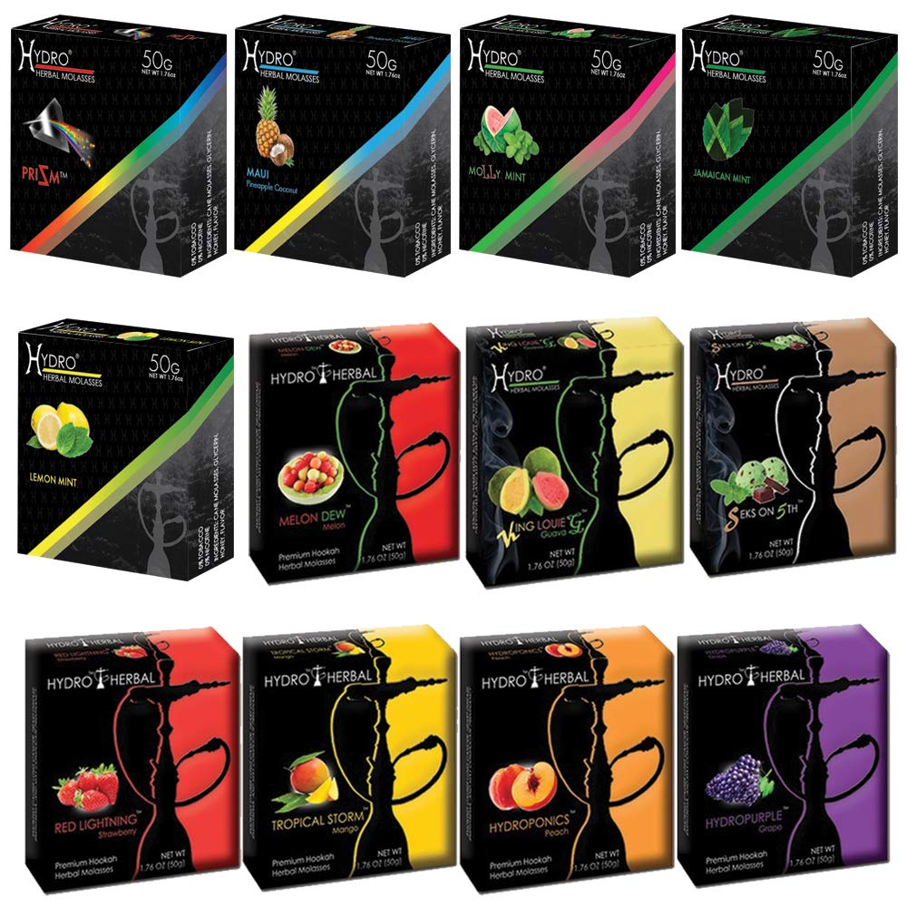 Hydro Herbal, Hookah Shisha Flavors, Tobacco & Nicotine Free, Fruit