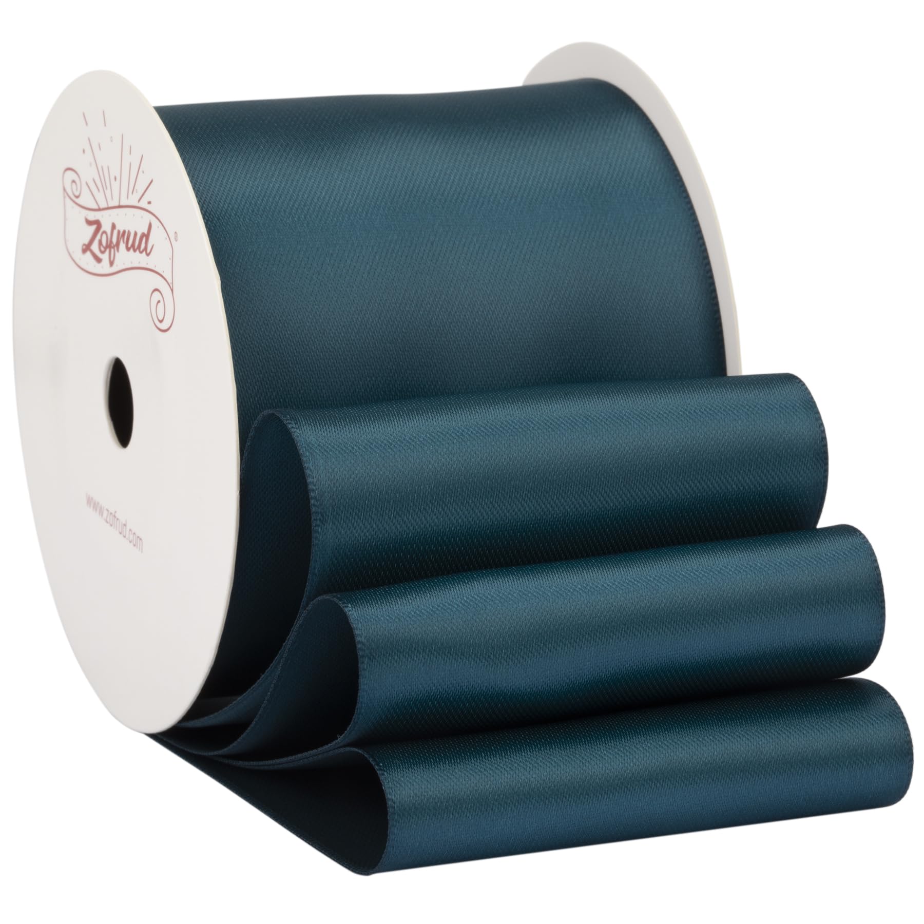 Zofrud Teal Satin Ribbon 63mm x 9 Meters - Large Ribbon Ideal for Bows, Gift Wrapping, Flower Bouquet, and Crafts