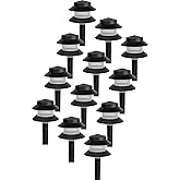 GreenLighting 35 Lumen Modern 2-Tier Low Voltage Path Light - Outdoor 2.5 Watt Landscape Light (12 Pack, Black)
