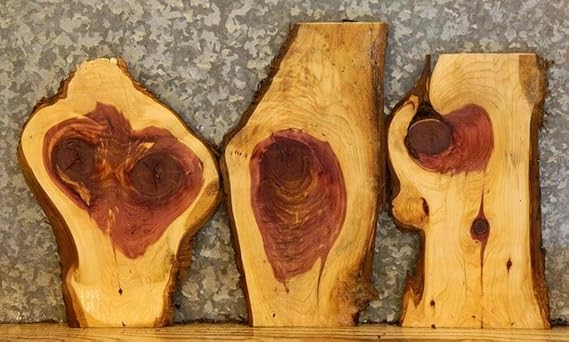 Láminas de madera de cedro rojo con borde natural para decoración de