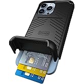 Scooch for iPhone 13 Pro Max Case with Card Holder, Wingmate Wallet Case with Hidden Card Slot and RFID Protection for up to 4 Cards, 10-Foot Drop Protection, Black