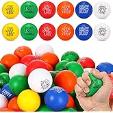 Leyndo 200 Pack Stress Balls Bulk Motivational Stress Relief Colorful Foam Squeeze Balls with Inspirational Quotes for Adults Teens Kids Relief Encouraging(Dark, Round)