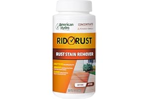 PRO PRODUCTS Rid-O-Rust Outdoor Rust Stain Remover, Concentrated Powder Formula, Removes Rust Stains, Calcium, and Limescale, 12 Ounces