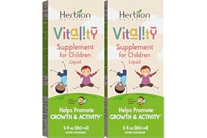 HERBION Naturals Vitality Supplement for Children, Promotes Growth and Appetite, Relieves Fatigue, Improves Mental & Physical Performance, for Kids 1 Year & Above, 5 Fl Oz (Pack of 2)