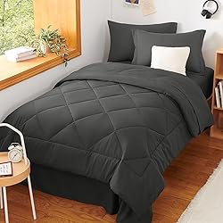 CozyLux Twin XL Comforter Set Dark Grey - 5 Pieces