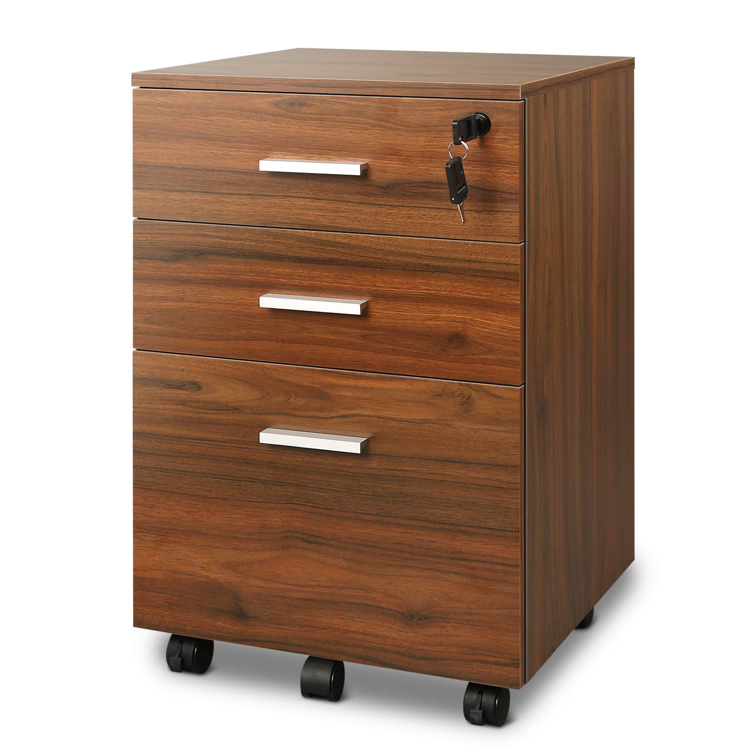 DEVAISE 3 Drawer Mobile File with Lock, Fully