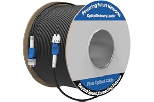 ERSTICKT 300M/984FT LC to LC Armored Outdoor Fiber Optic Cable, Single Mode Duplex 9/125μm SMF Fiber Patch Cord, OS1/OS2 Compatible, Black LSZH Jacket, Uniboot Jumper for FTTH, Data Center, Long-Distance Use