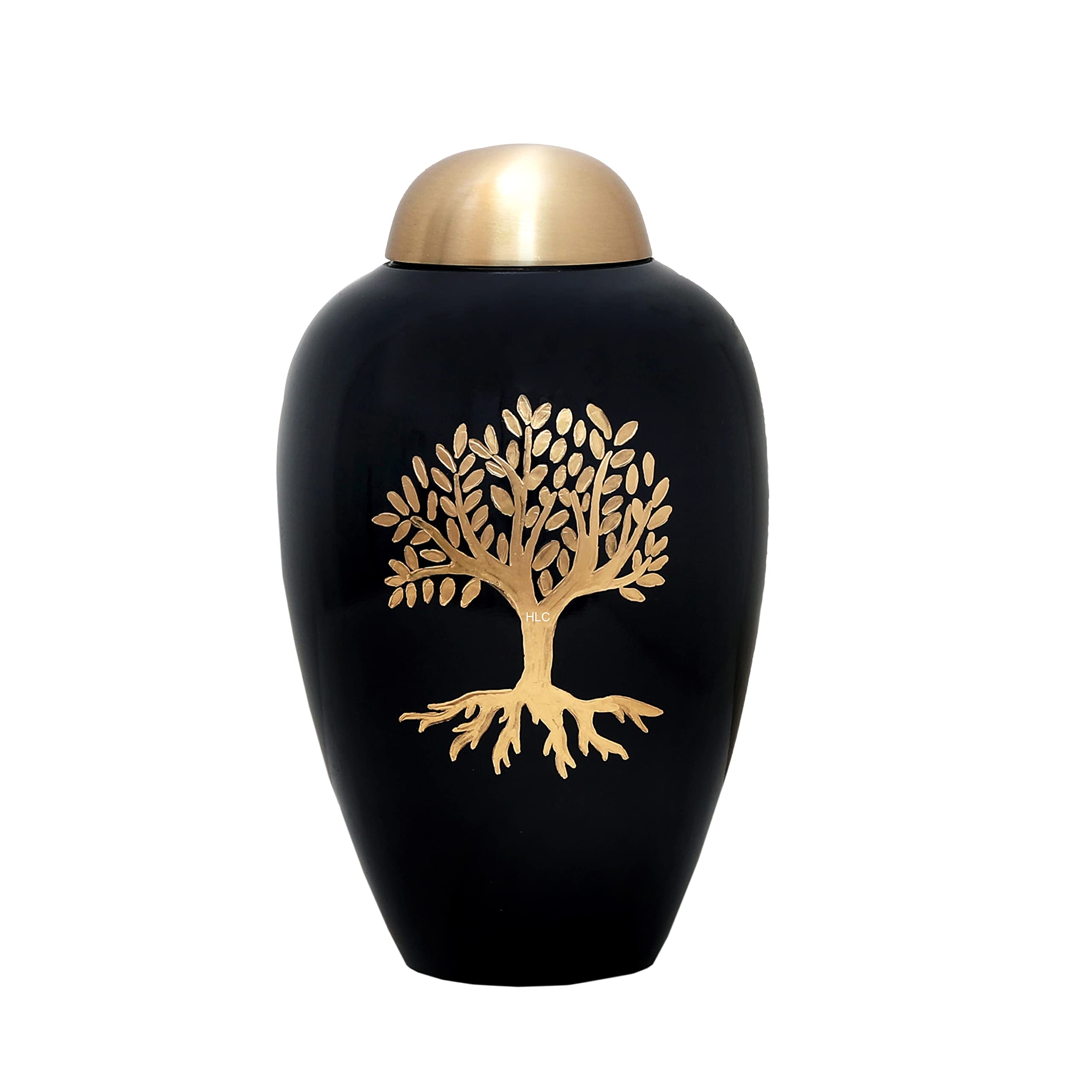 HLC Lovely Tree of Life Brass Cremation Urn - Adult Funeral Urn Handcrafted - Affordable Urn for Ashes (Adult 200 lbs) – 10.5 x 6 in