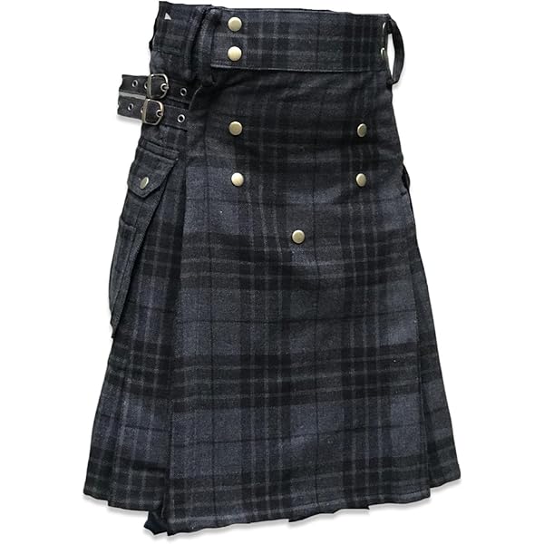Shyne Kilts U.K Kilt écossais avec sporran et ceinture en cuir avec 3 Shyne Kilts U.K Kilt écossais avec sporran et ceinture en cuir avec 3