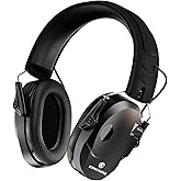 KONNCHUENG Electronic Shooting Earmuffs with NRR 23dB Noise Reduction, Ear Protection Muffs for Hunting, Industrial, Auto Racing, Tactical, Construction - Comfortable & Foldable