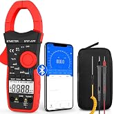 BTMETER AC/DC 1000A Clamp Multimeter, 4000 Counts Digital Clamp-on Meter with Data Logging Measure Amp Volt Ohm Capacitance Frequency Temperature Continuity, Electrical Tester 570T-APP
