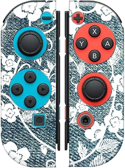Amazon Co Jp Nintendo Switch Joy Con カバー ケース ニンテンドースイッチ ジョイコン 専用カバー ハード E 花柄 かわいい おしゃれ 青 デニム調 柄 模様 印刷 デザイン 任天堂 スイッチ コントローラー プロテクト 保護カバー 家電 カメラ