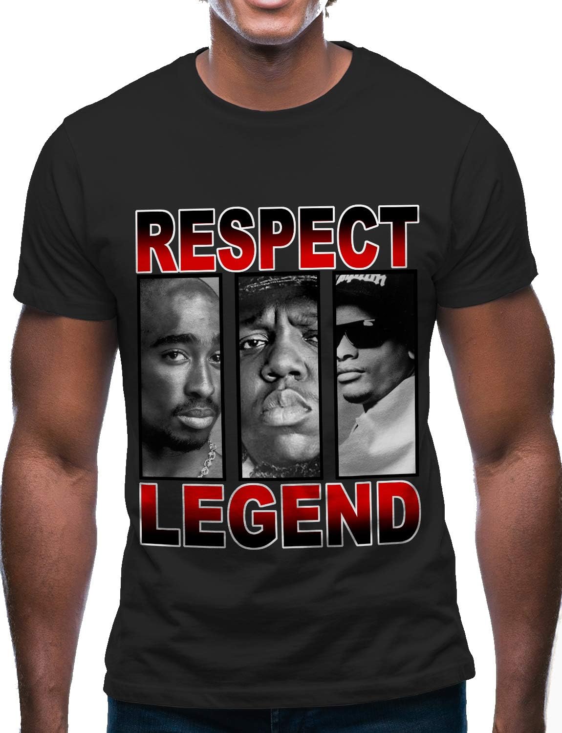 Swag Point Hip Hop T-Shirt - Funny Vintage Street wear Hipster Parody (XL, Respect-BLK)