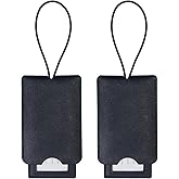Gloppie 2 Pack Luggage Tags for Suitcases Travel Bag PU Leather Luggage Tags with Privacy Cover Black
