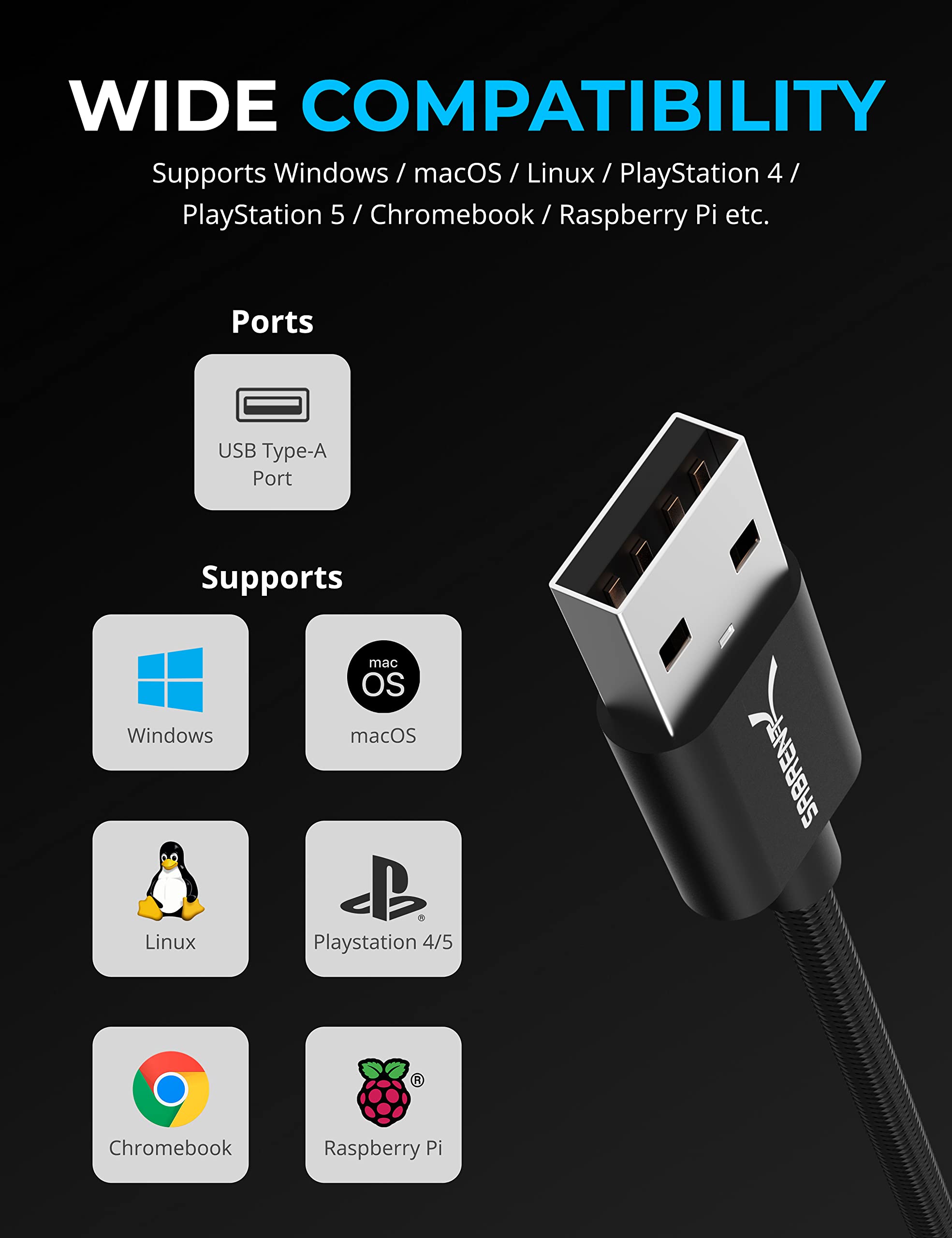 SABRENT USB Type A to 3.5mm Dual Function Audio Jack Active Adapter 20