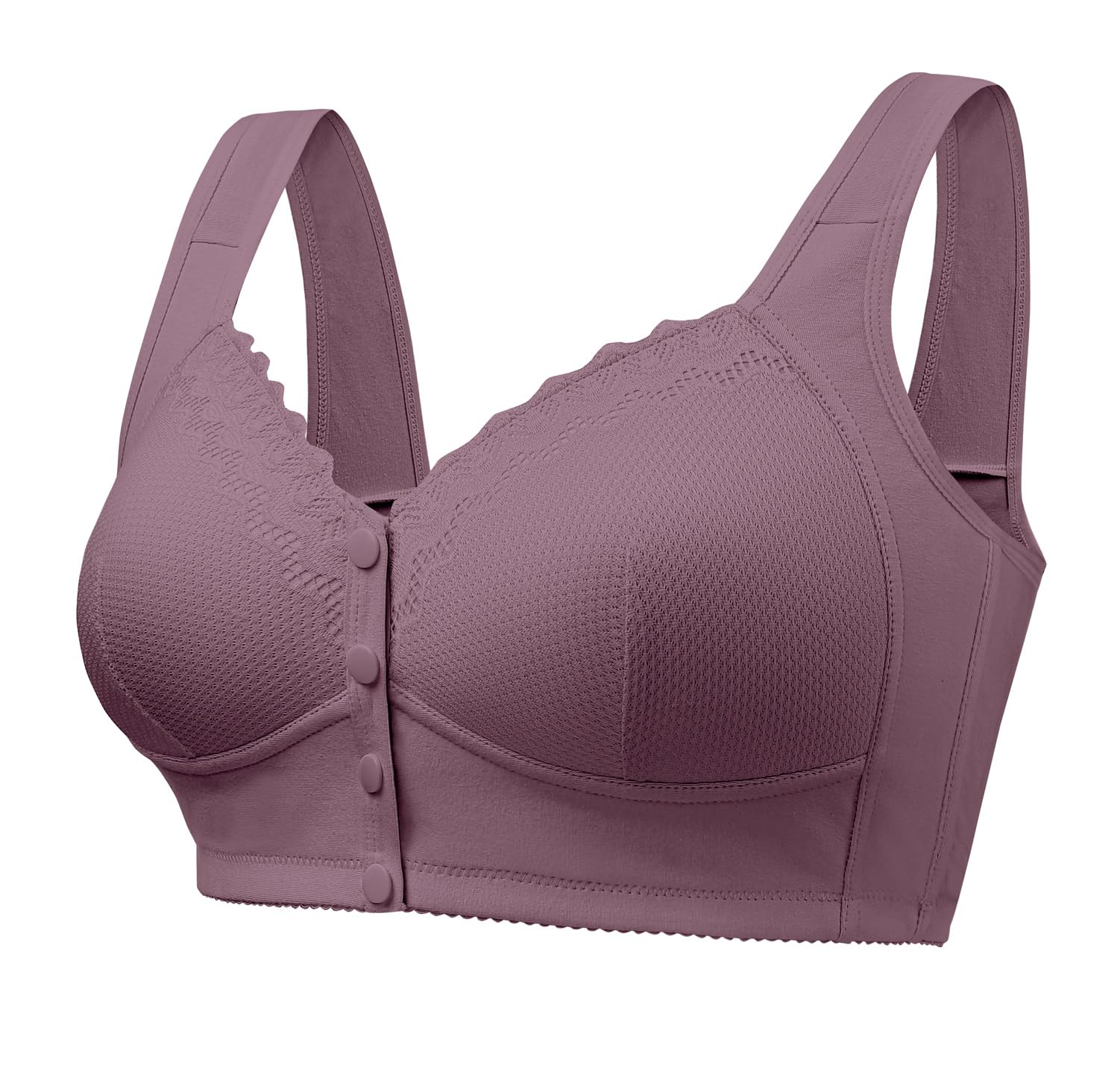 Photo 1 of Push Up Bras for Women Softy Comfortable Wireless Supportive Bralettes Full Coverage Everyday Bras,Purple,44B