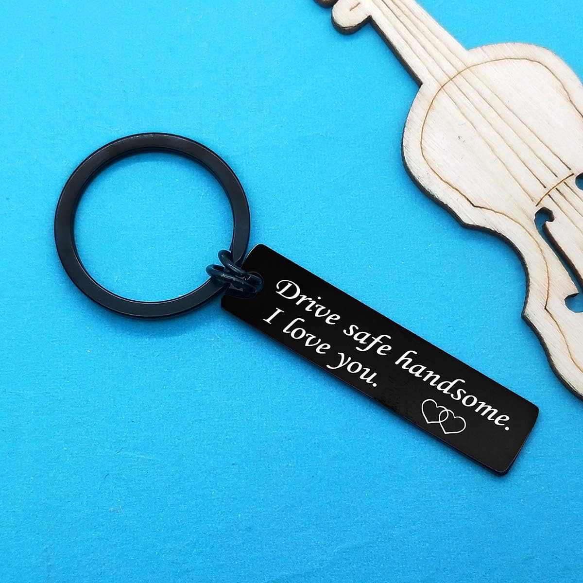 Huwujiu Valentines Day Gifts for Men Drive Safe Keyring for Him Drive Safe Handsome I Love You Keyring Gifts for Boyfriend Husband Son Fathers Day Christmas Birthday Gift Trucker Dad Gift - Image 4