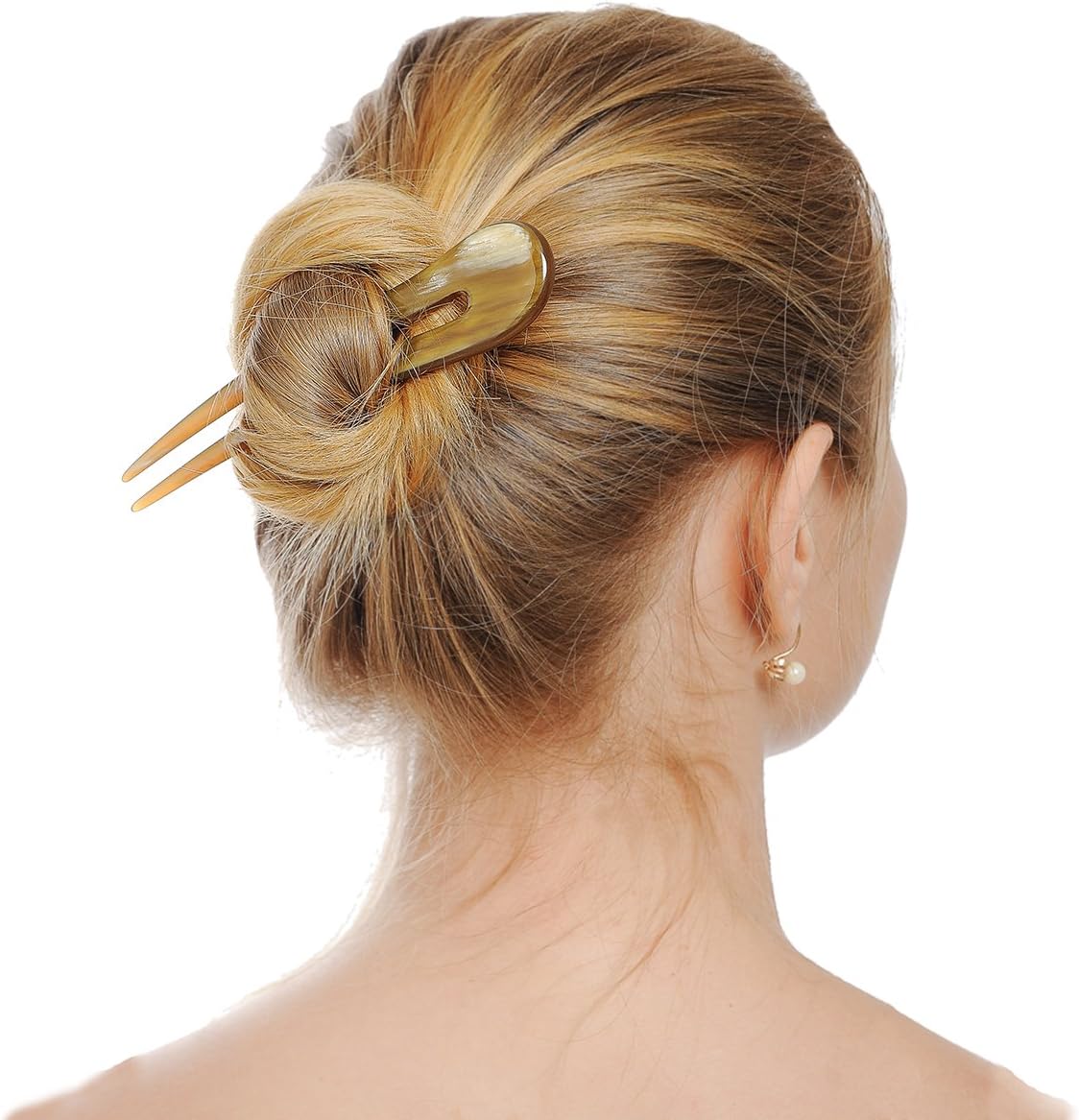 Marycrafts Wavy Buffalo Horn Hair Fork Hair Stick Hair Accessories For Women, Light Shade - Image 3
