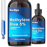 Methylene Blue Drops 5%, 99.99% Purity USP Pharmaceutical Grade Solution for Humans, No Formaldehyde & No Alcohol, 4.06 OZ FL
