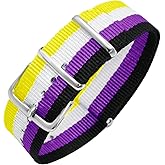 mintolex LGBT Pride Bracelet for Bisexual Lesbian Gay LGBTQ Pride Bracelets Handmade Nylon Adjustable Wristband Watch Band Rainbow Bracelets for Women Men Parade Bulk Multiple Pack