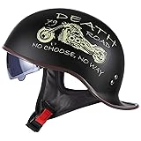 FVCNGP Motorcycle Retro Half Helmet, Vintage German