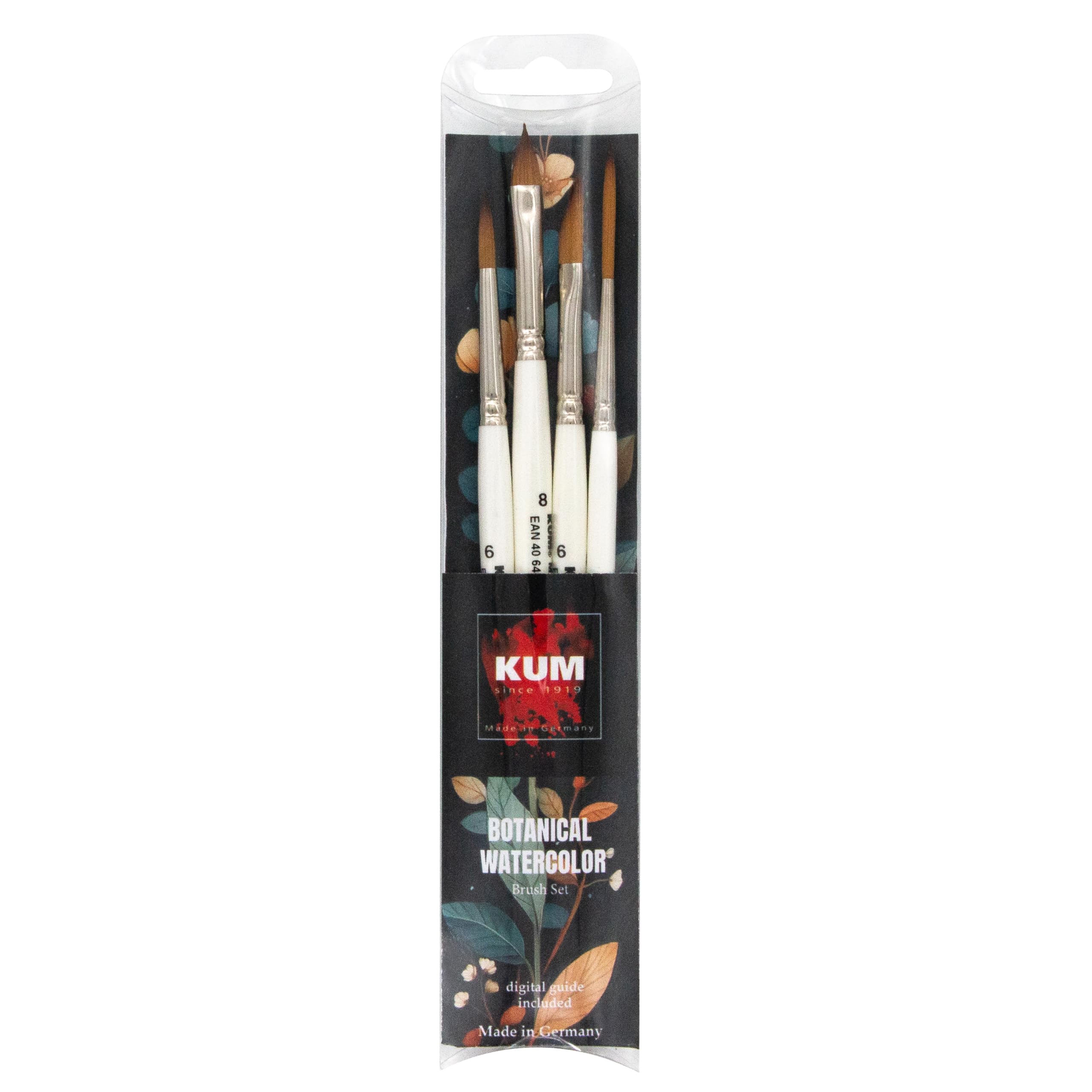 Photo 1 of KUM 5148016 - Botanical Watercolour Brush Set, 4 Brushes for Watercolour Painting
