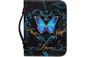 Talayituse Bible Cover for Women and Men - PU Leather Case, Bag, Tote, Book Carrying Case - Christian Accessories