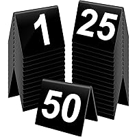Restaurant Table Numbers 1-50, Acrylic Double Side Numbered Table Tents Wedding Table Number Table Tent Numbers Cards Signs f