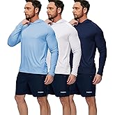 GEEK LIGHTING 3 Packs UPF 50+ Hooded Shirts Sun Protection Hoodie for Hiking Running Fishing Swim Rash Guard