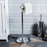 Bath Vida Floor Standing Toilet Roll Holder Chrome Finish Stainless Steel view 1