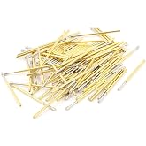 uxcell 100 Pcs P100-A2 1.5mm Concave Tip Spring Test Probes Pin 33.3mm Length