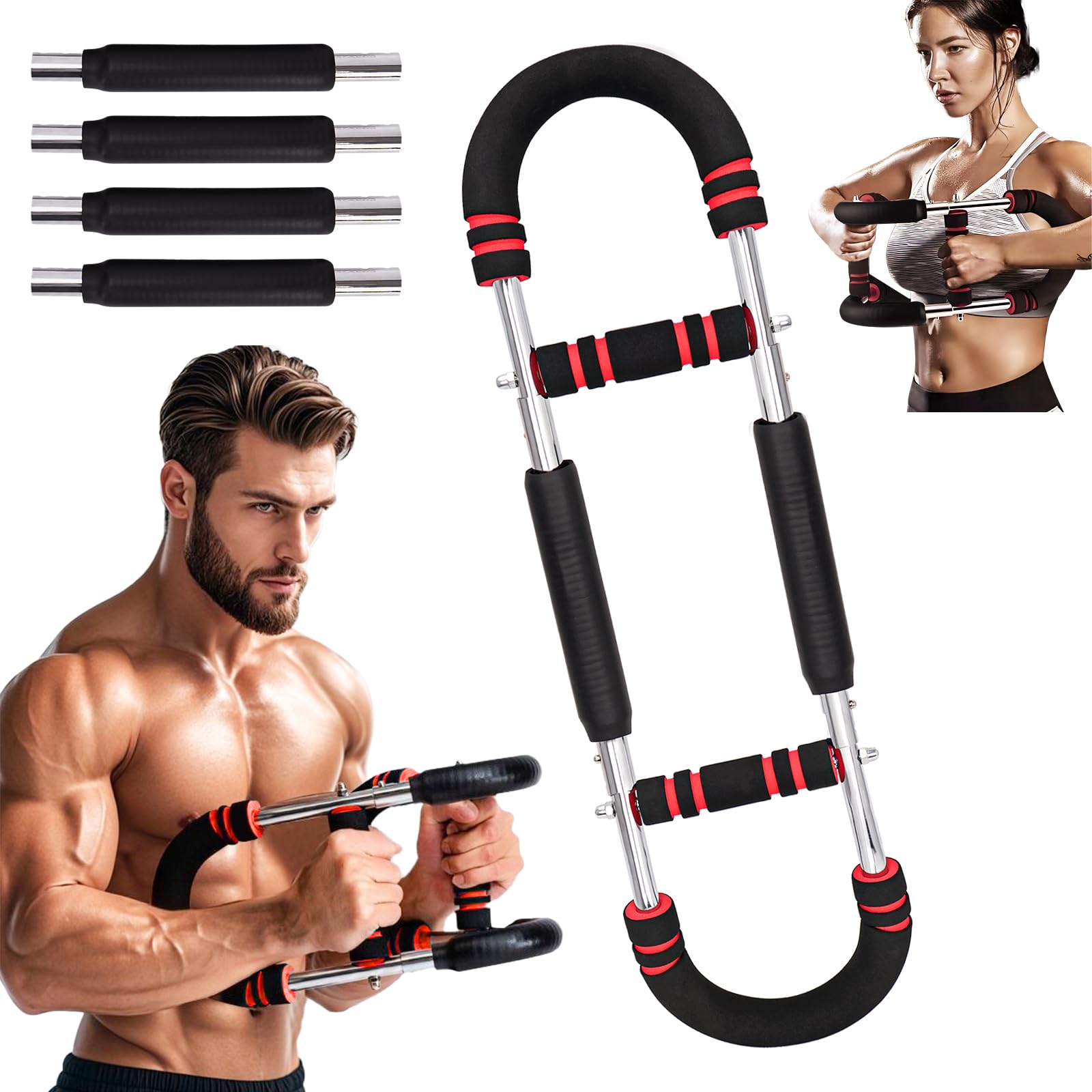 Photo 1 of Mr Sculpt Gorilla Bar Twister Arm Trainer 40-90lb & 90-120lb Adjustable Chest Workout Equipment | Portable Power Twister Bar for Men | Home Gym Equipment | Arm & Forearm Strength Trainer