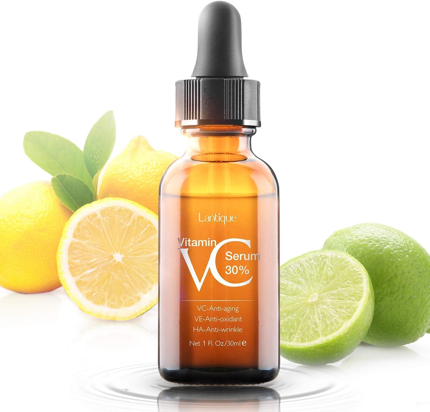 Vitamin C Serum 30% with Hyaluronic Acid and Vit E - Natural & Organic Anti Wrinkle Vitamin C Serum for Face Eyes - Anti Aging Facial Serum