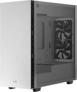Aerocool FLO, Caja PC, 5 Ventiladores 12cm, Cristal Templado, Rejilla, Blanco