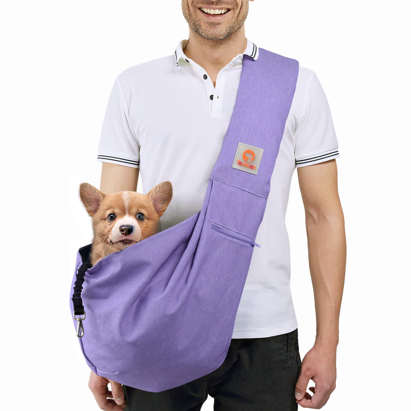 Photo 1 of TOMKAS Medium Padded Shoulder Strap Dog Cat Carrier Sling (Purple for 8-15 lbs)
