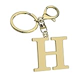 Stainless Steel Gold Letter A-Z Keychain for Women